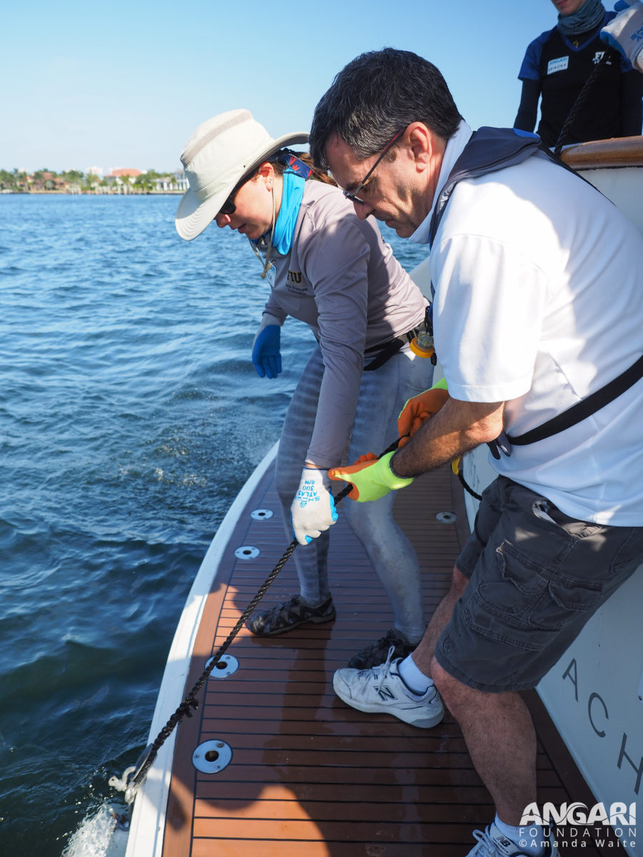EXP 55: Broward County Library’s Coordinator for Digital Initiatives Bob Anstett pulls in a drumline to check if a shark was caught. PC: Amanda Waite