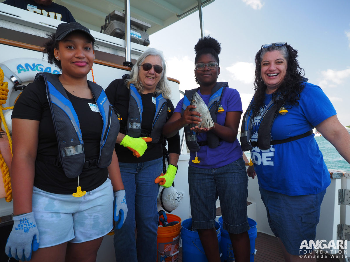EXP 55: This group is excited to be participating in hands-on marine science research in the field. Thank you for all your help! PC: Amanda Waite