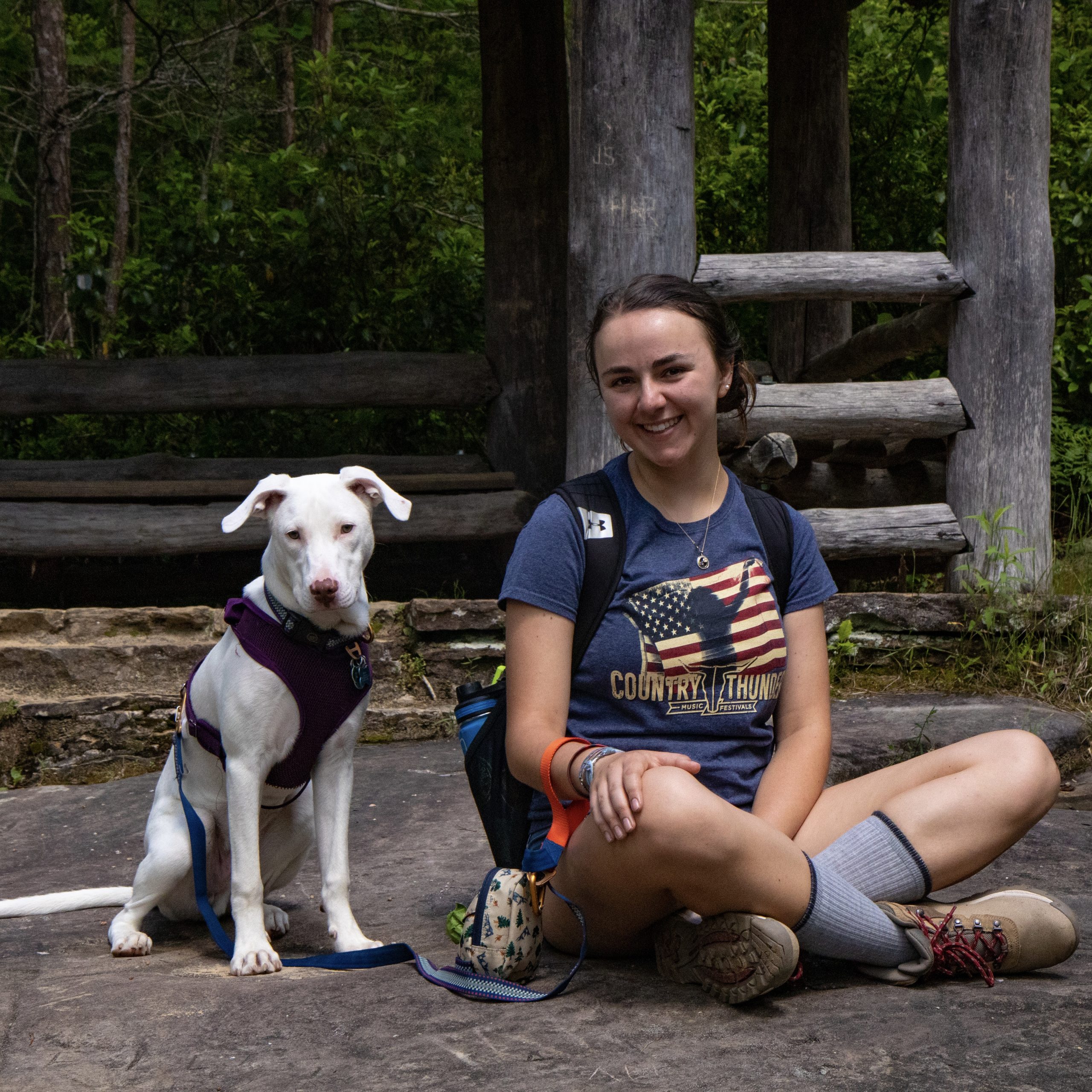 My dog Dexter, and I, at the end of a successful hike in Tennessee. PC: Brett Gangloff