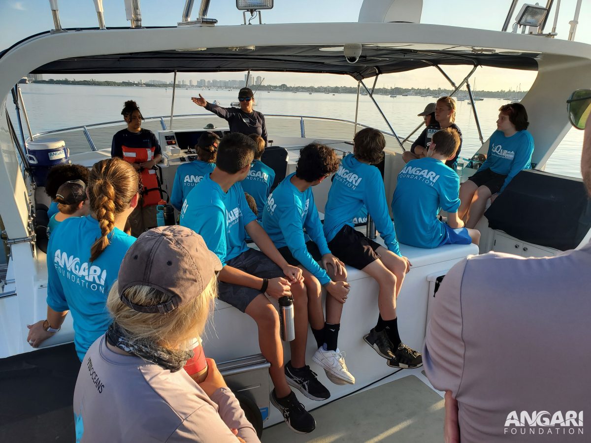 EXP 70: To Kick Off The Expedition, ANGARI Crew Give An Introduction To The Coastal Ocean Explorers: Sharks Program And Safety Briefing Before Leaving The Dock. PC: Amanda Waite