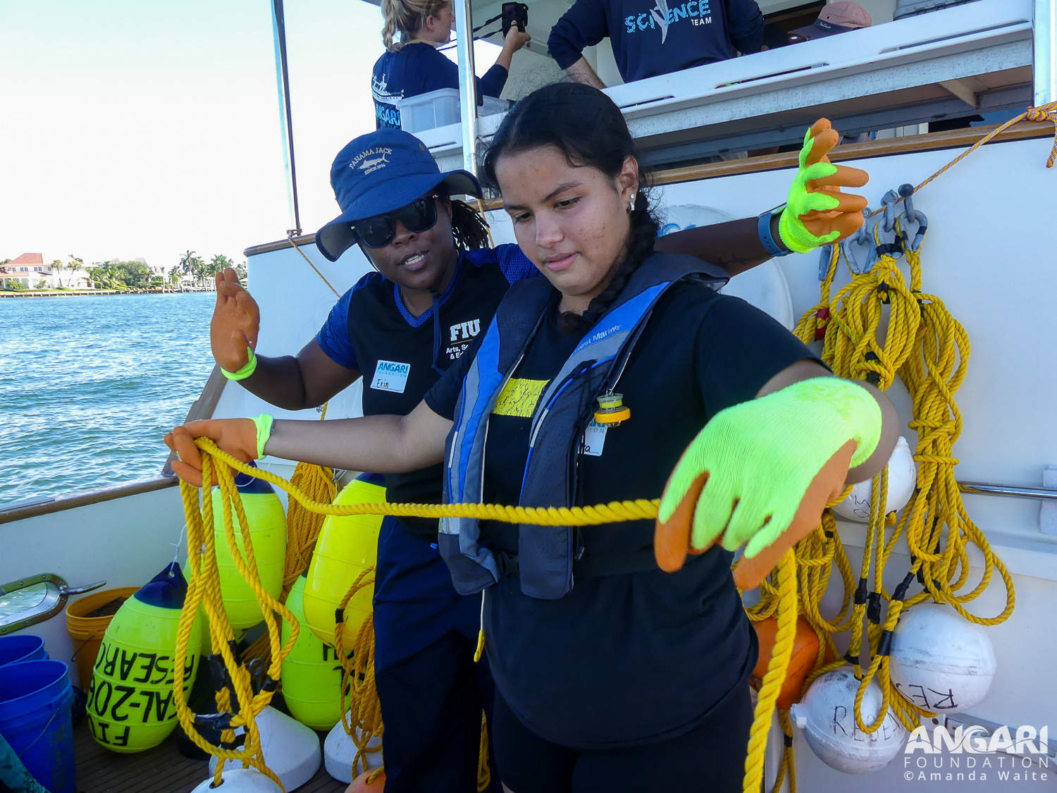 EXP 72: Safe And Effective Line Handling Is An Important Part Of Work Onboard A Research Vessel. Here, A Scientist Shows A Student How To Coil Line So It Is Ready To For Our Next Drumline Deployment. PC: Amanda Waite