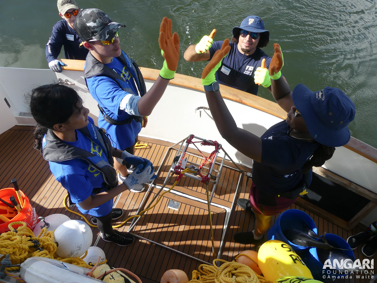 EXP 73: Team Members Celebrate A Successful Retrieval Of The BRUVS From The Lake Worth Lagoon After A 60-minute Soak. PC: Amanda Waite