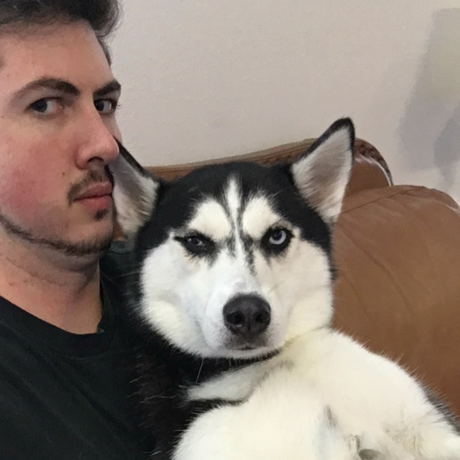 My dog Hana and I. They say dogs take after their owners, but I am not sure if I see it.