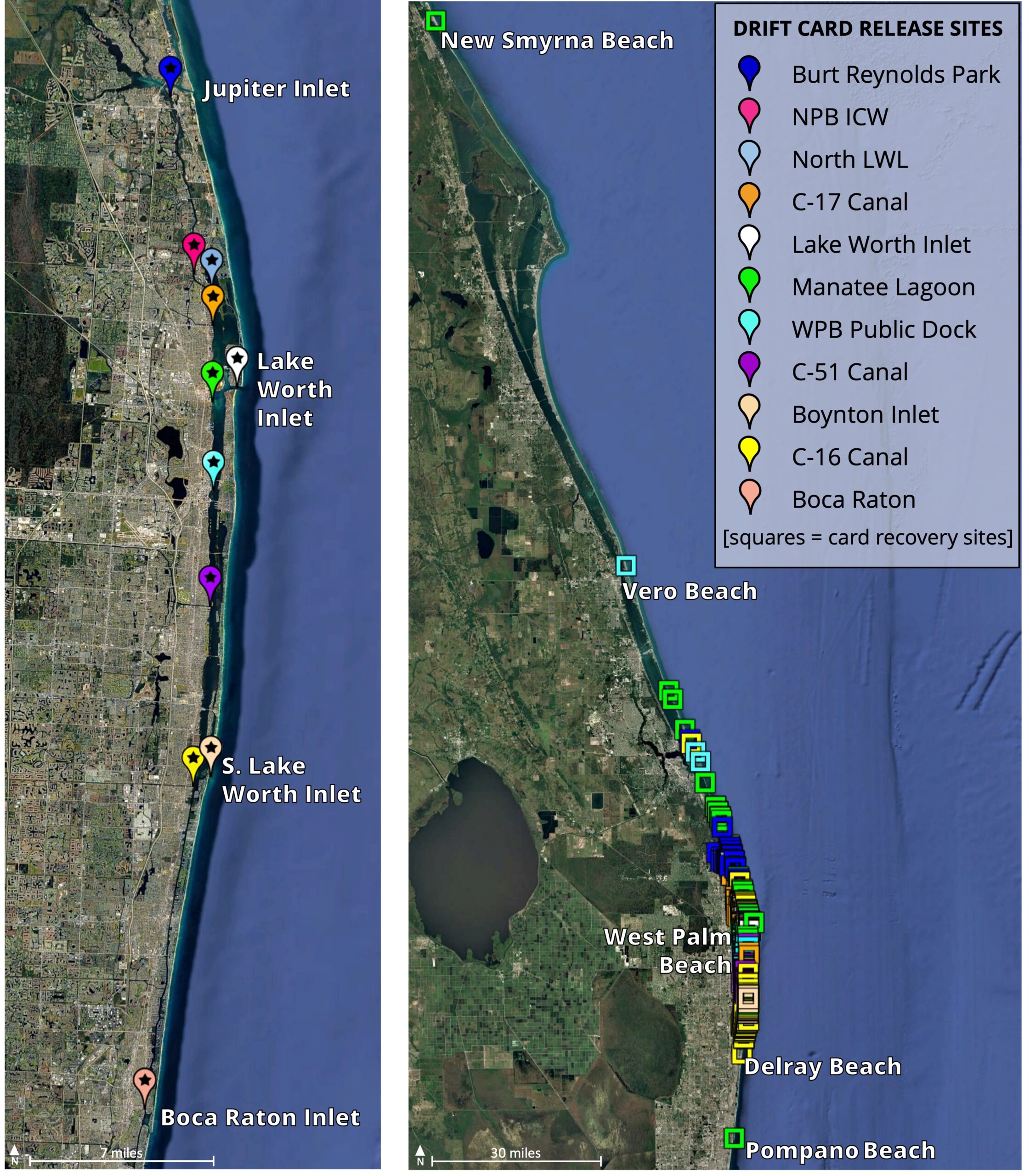 Lake Worth Lagoon Drift Card Study Overview Of Deployment And Recovery Sites