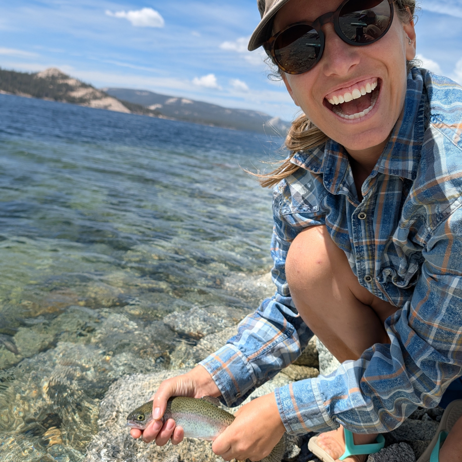 I love fishing for trout in the Sierra Nevada mountains.
